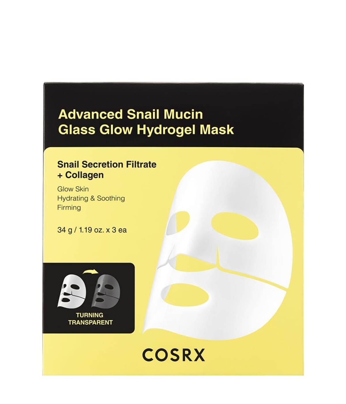 COSRX — Advanced Snail Mucin Glass Glow Hydrogel Mask ( 3 MASQUES )